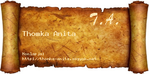 Thomka Anita névjegykártya