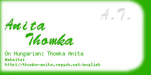 anita thomka business card